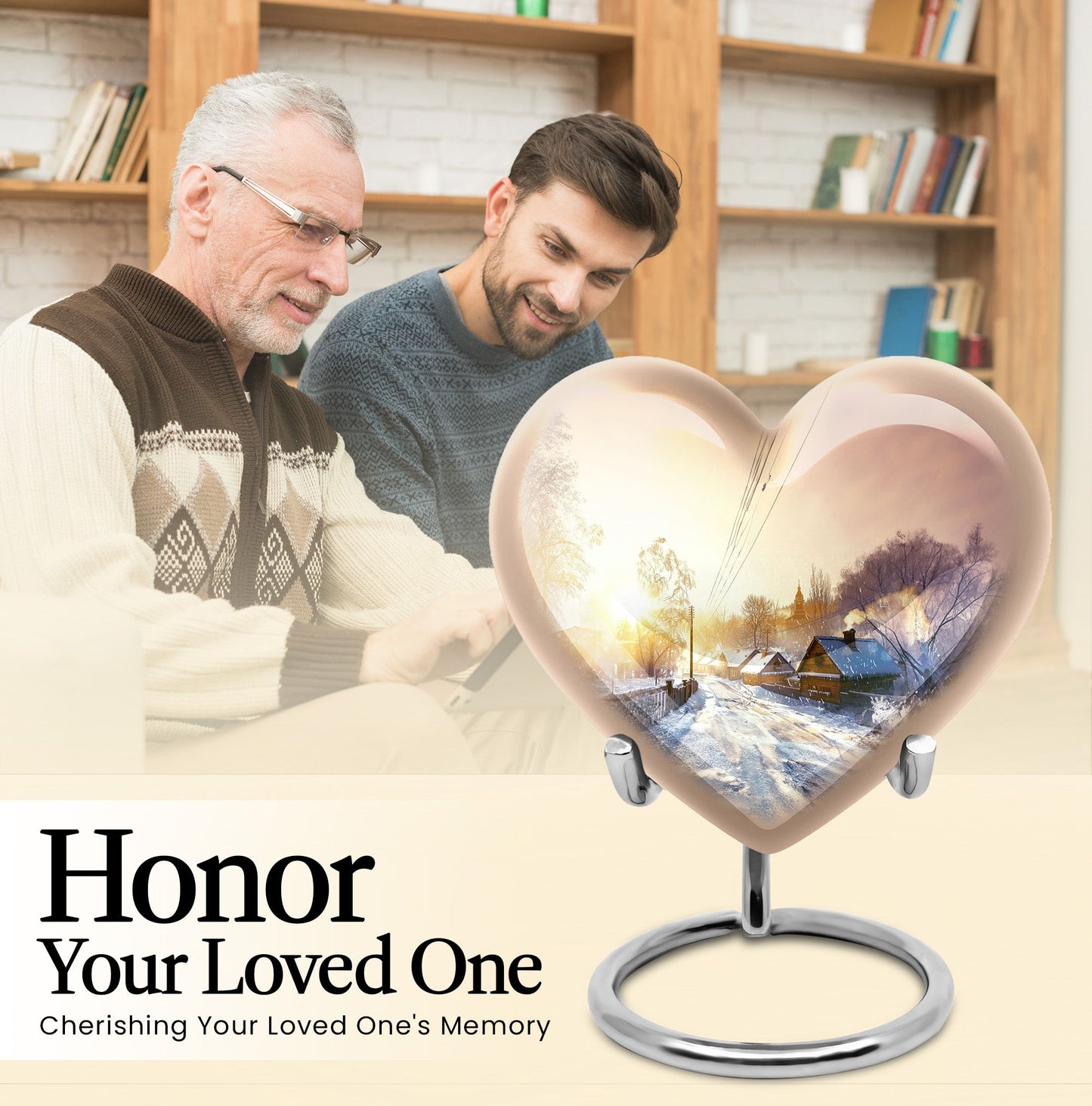 heart shaped Snowflakes Urn