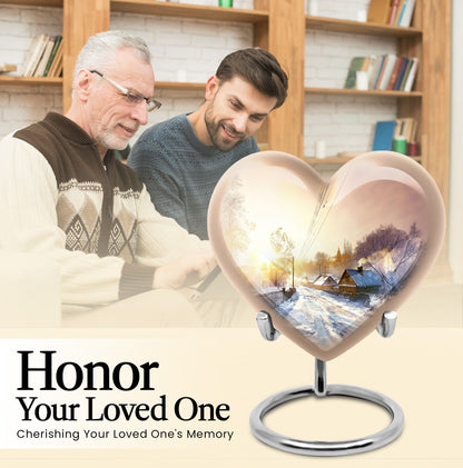 heart shaped Snowflakes Urn