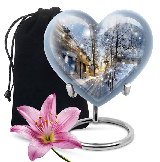 Heart-shaped Snowflakes Urn