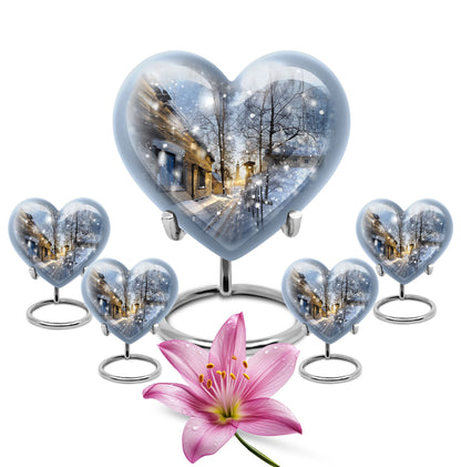 Heart-shaped Snowflakes Urn