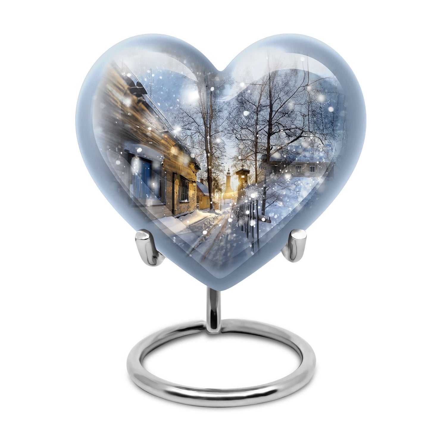Heart-shaped Snowflakes Urn