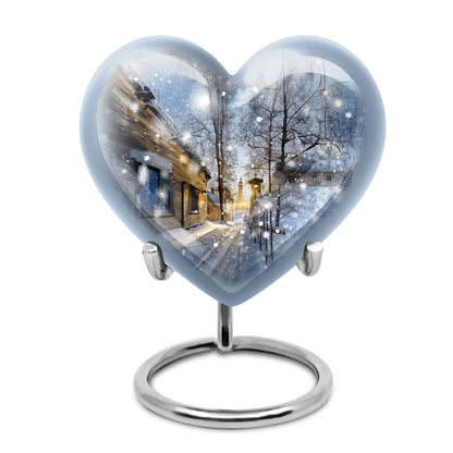 Heart-shaped Snowflakes Urn