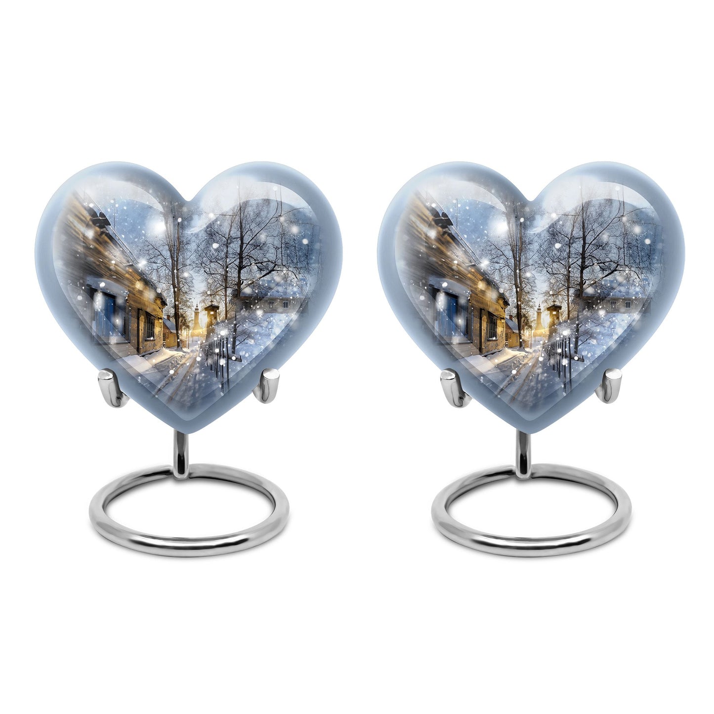 Heart-shaped Snowflakes Urn
