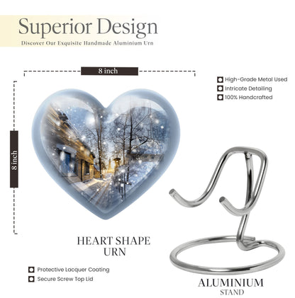 Heart-shaped Snowflakes Urn