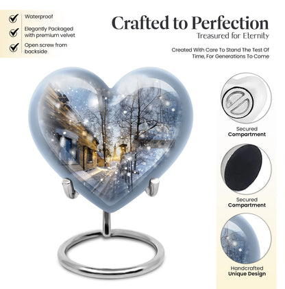 Heart-shaped Snowflakes Urn