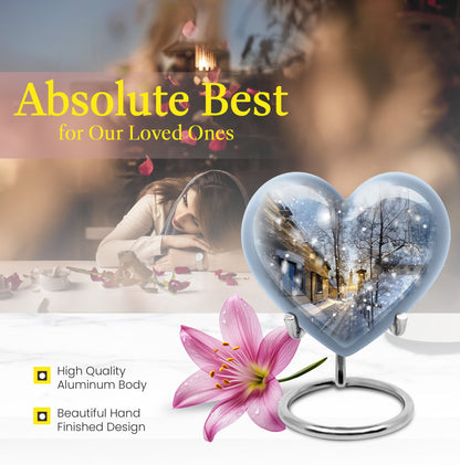 Heart-shaped Snowflakes Urn