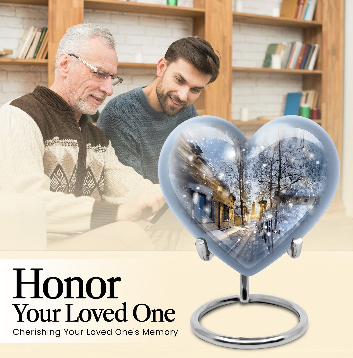 Heart-shaped Snowflakes Urn