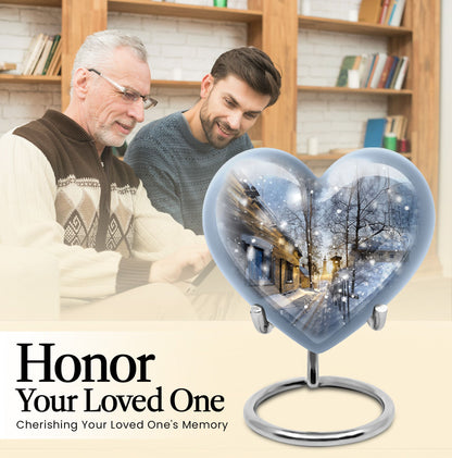 Heart-shaped Snowflakes Urn