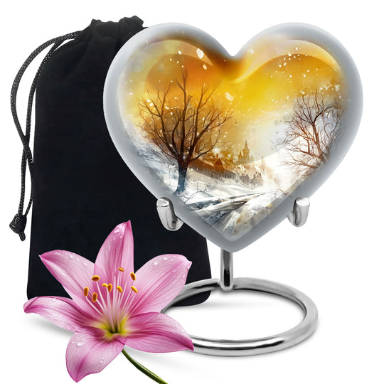 Snowflakes Heart Urn