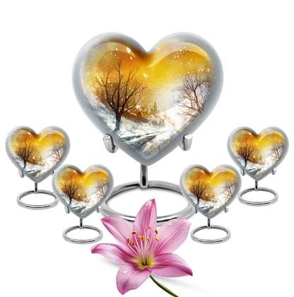 Snowflakes Heart Urn