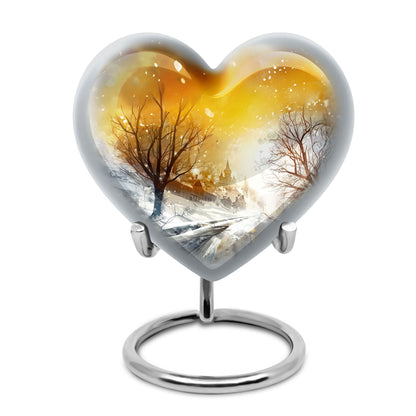Snowflakes Heart Urn