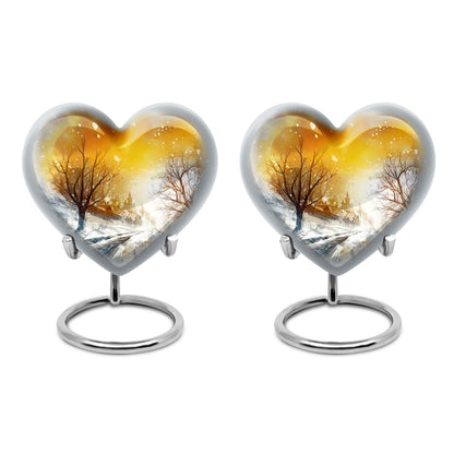 Snowflakes Heart Urn