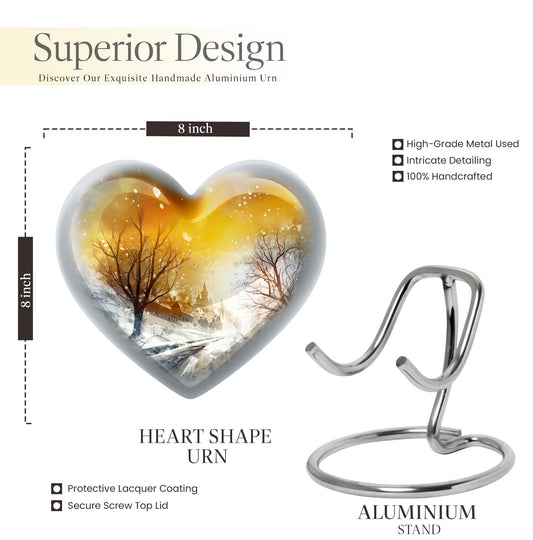 Snowflakes Heart Urn