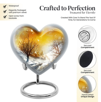 Snowflakes Heart Urn