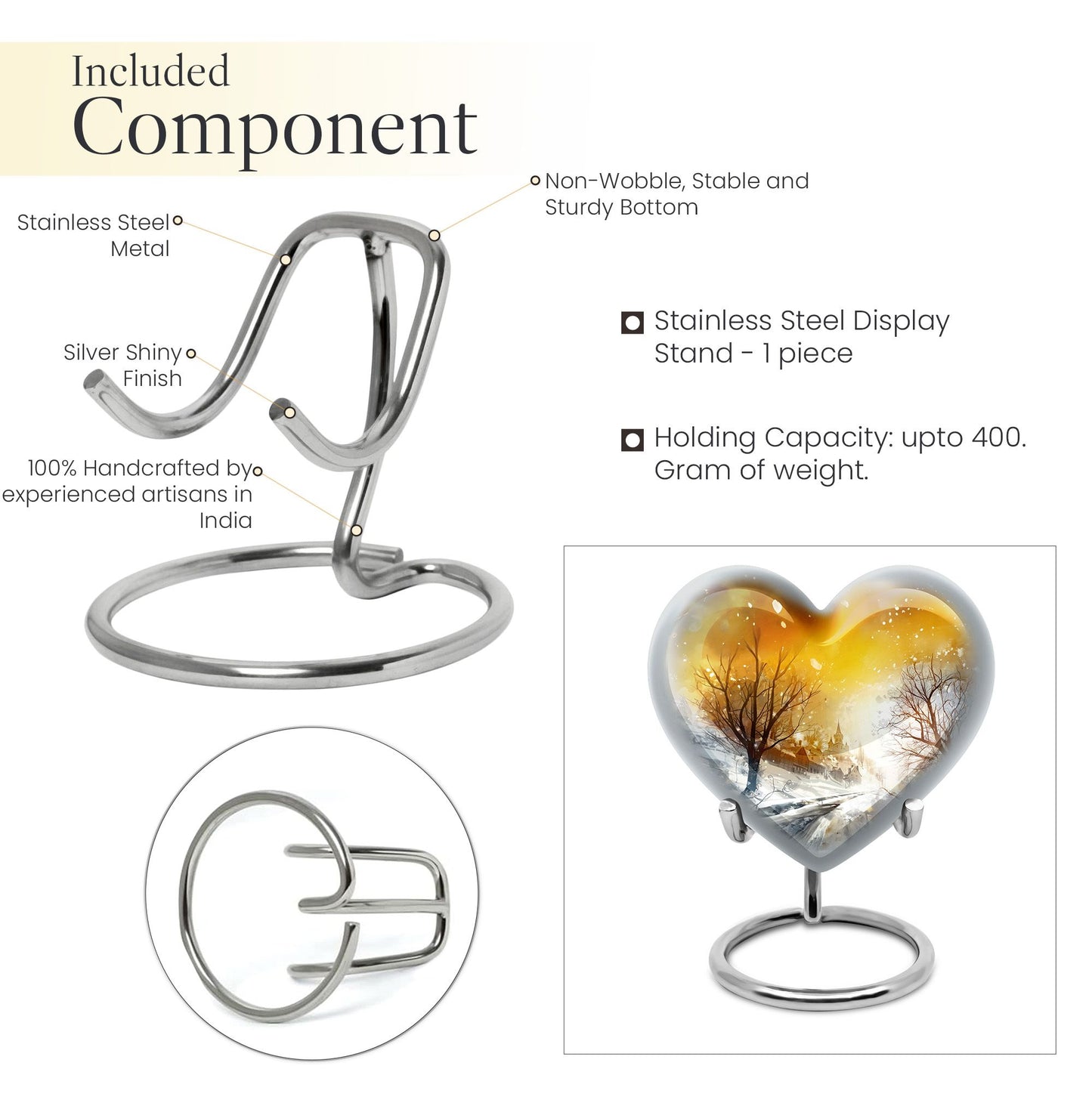 Snowflakes Heart Urn