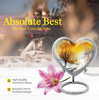 Snowflakes Heart Urn