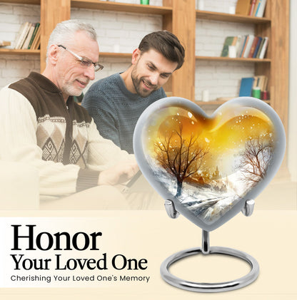 Snowflakes Heart Urn
