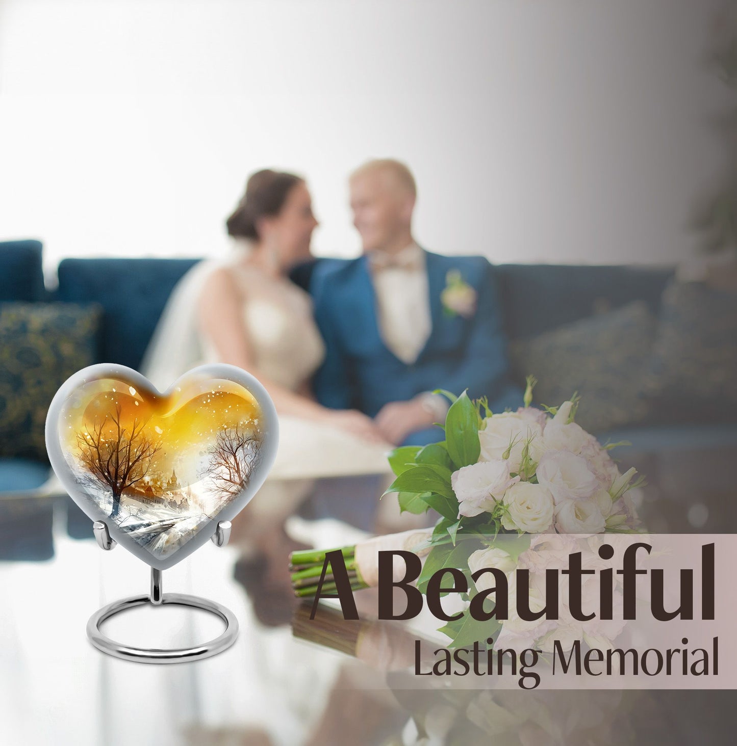 Snowflakes Heart Urn