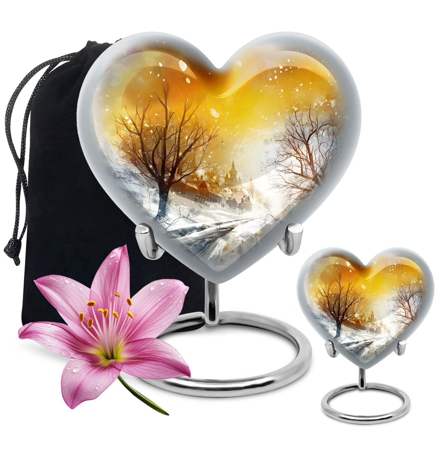 Snowflakes Heart Urn