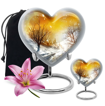 Snowflakes Heart Urn