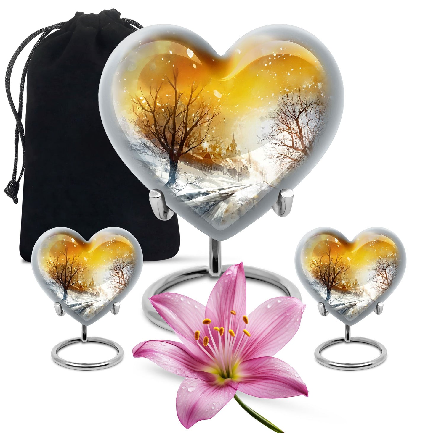 Snowflakes Heart Urn