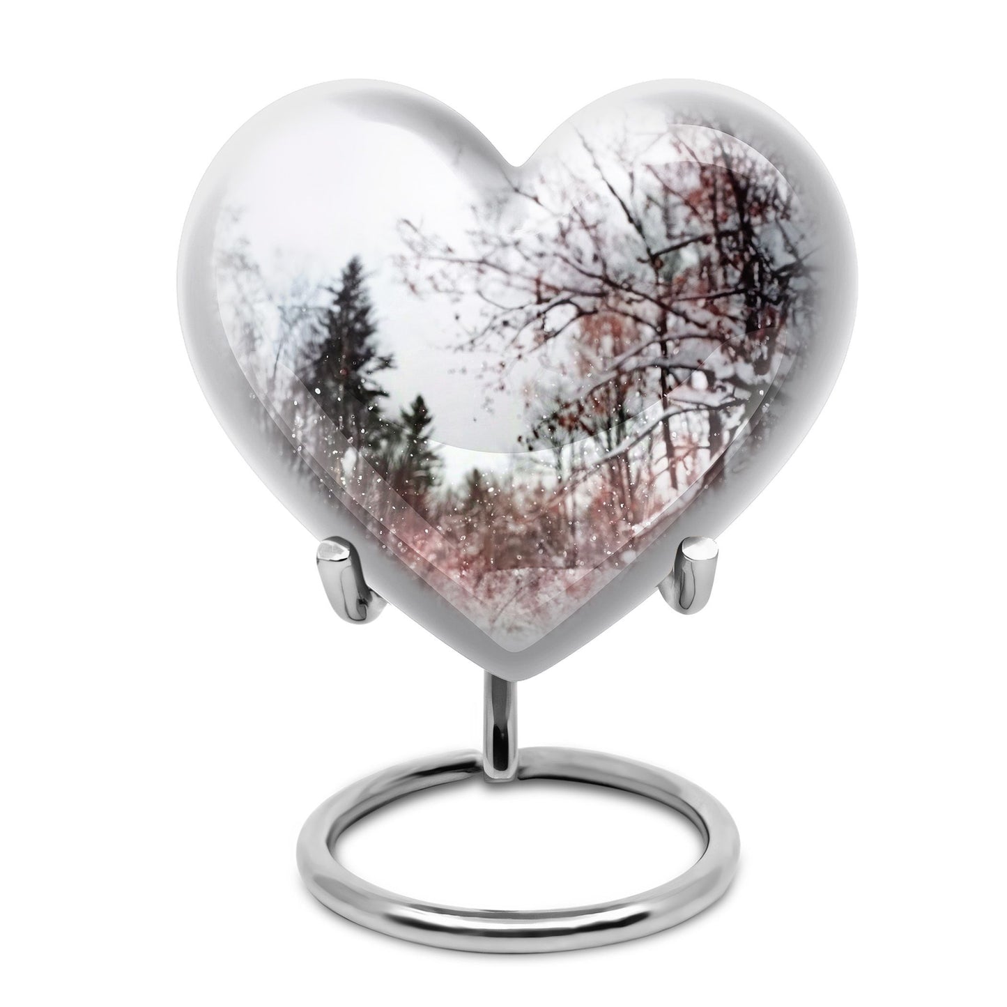 Snowflakes Heart Urn for human ashes