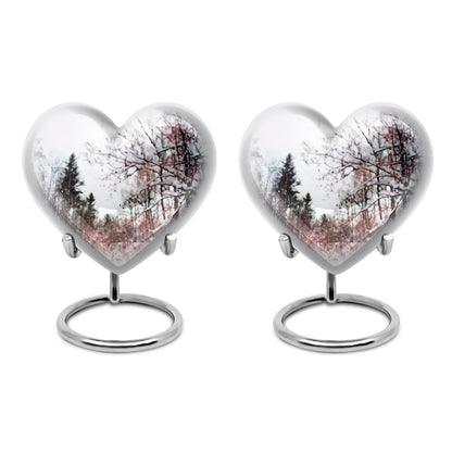 Snowflakes Heart Urn for human ashes