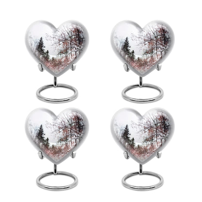 Snowflakes Heart Urn for human ashes