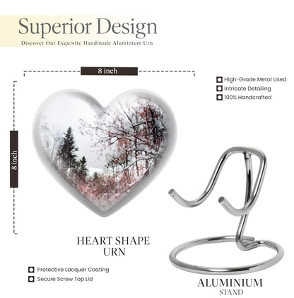 Snowflakes Heart Urn for human ashes