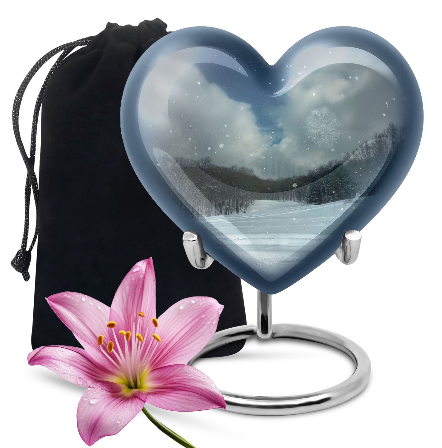 Snowflakes Heart Urn