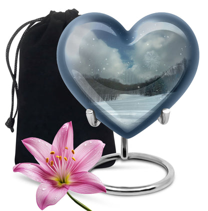 Snowflakes Heart Urn