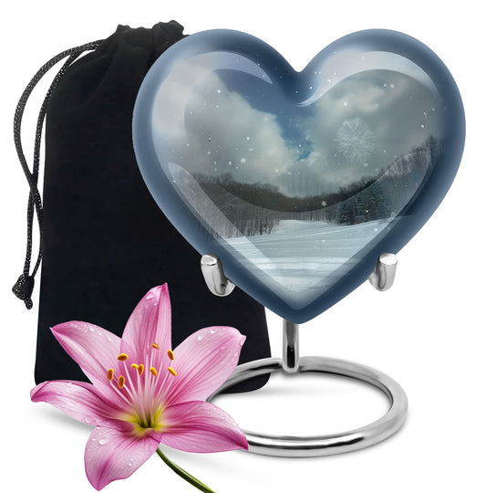 Snowflakes Heart Urn