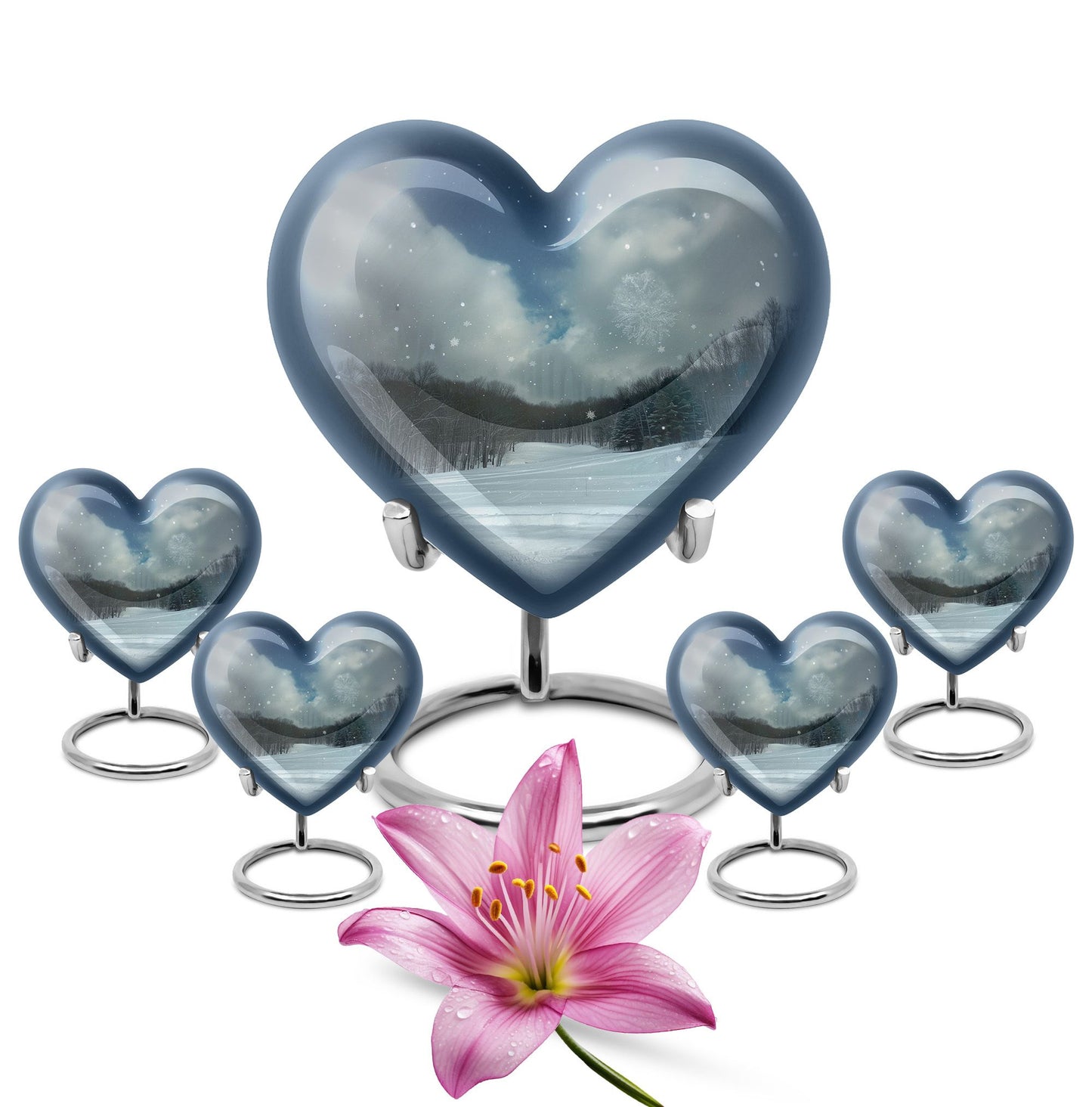 Snowflakes Heart Urn