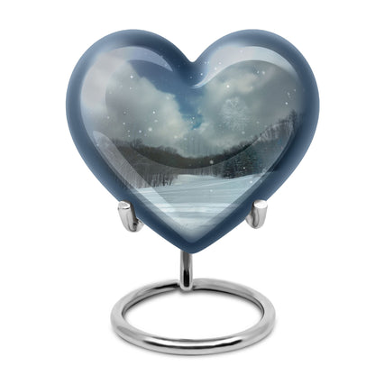 Snowflakes Heart Urn