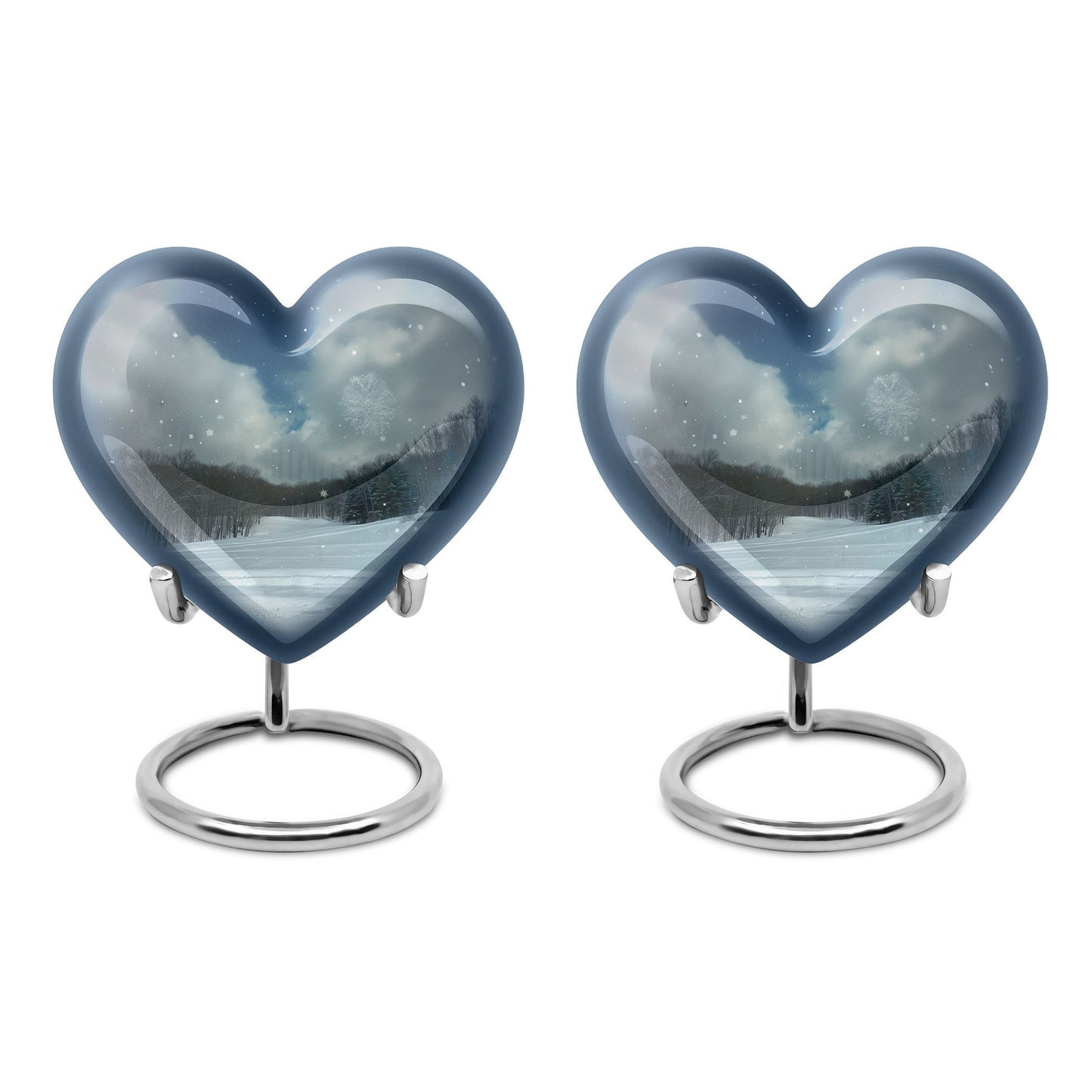 Snowflakes Heart Urn