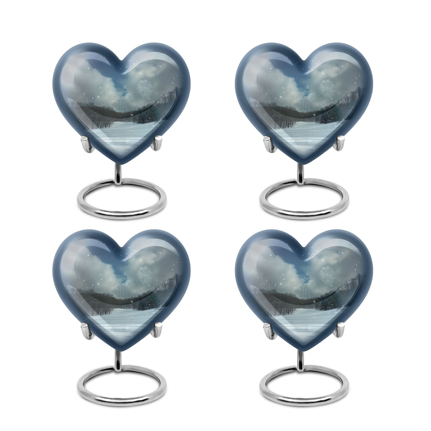 Snowflakes Heart Urn