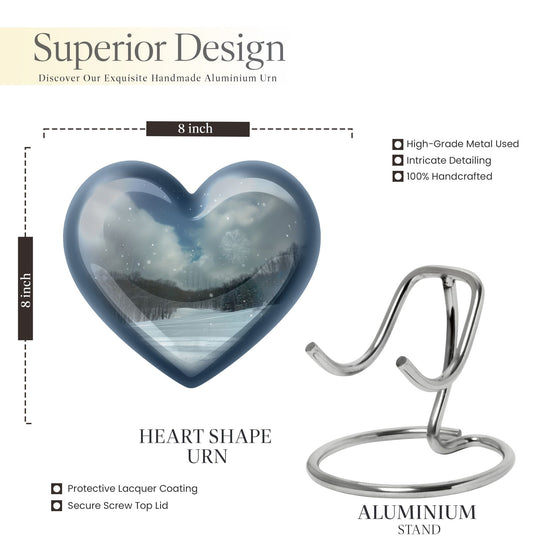 Snowflakes Heart Urn