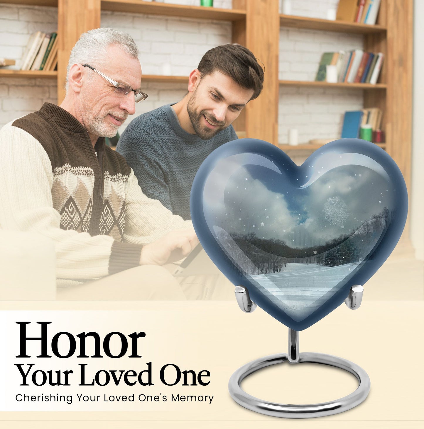 Snowflakes Heart Urn