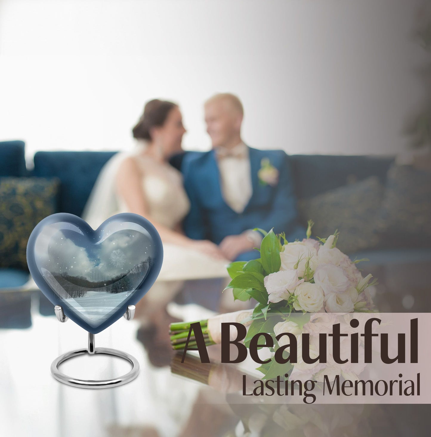 Snowflakes Heart Urn