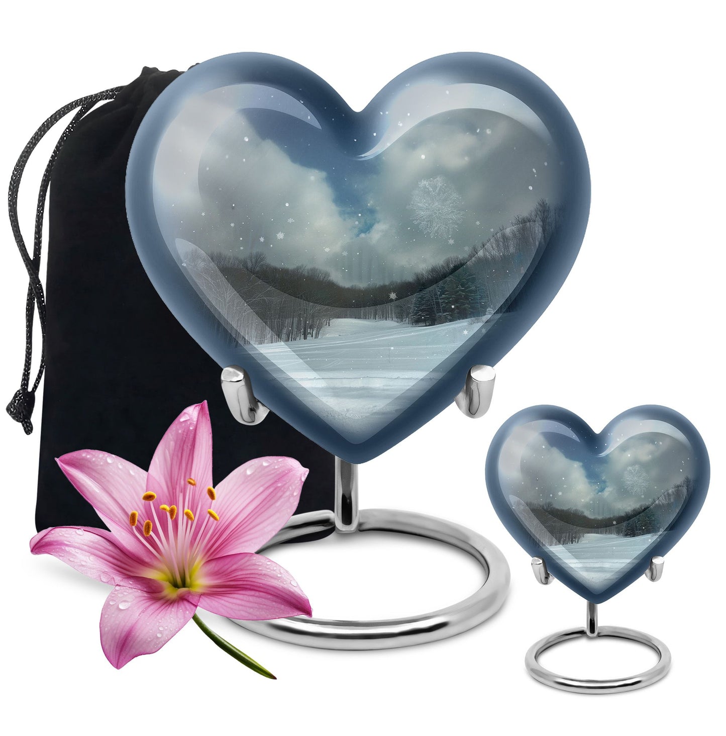 Snowflakes Heart Urn
