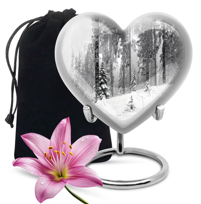 heart snowflakes urn