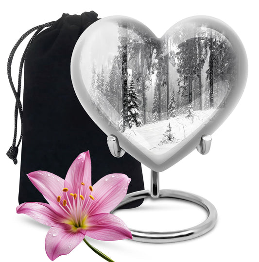 heart snowflakes urn