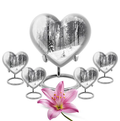 heart snowflakes urn