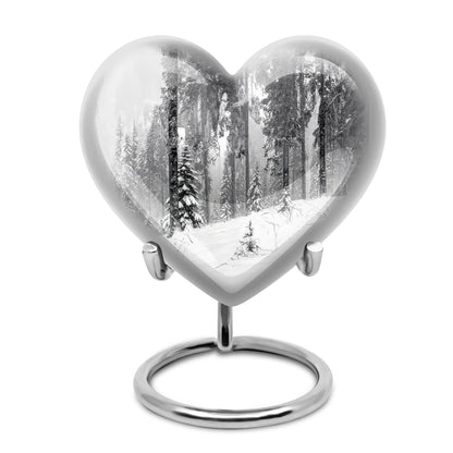 heart snowflakes urn
