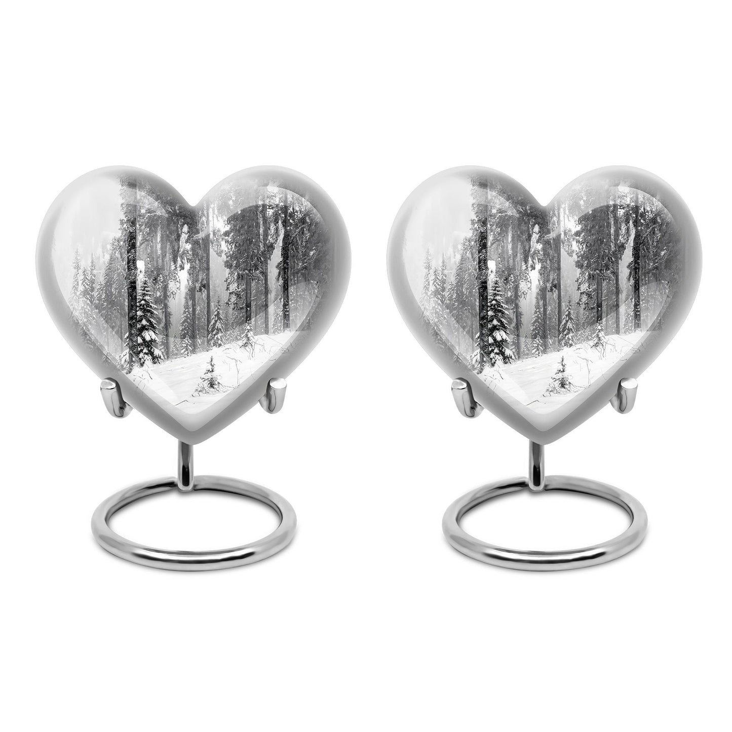 heart snowflakes urn