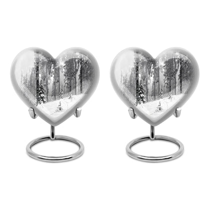 heart snowflakes urn
