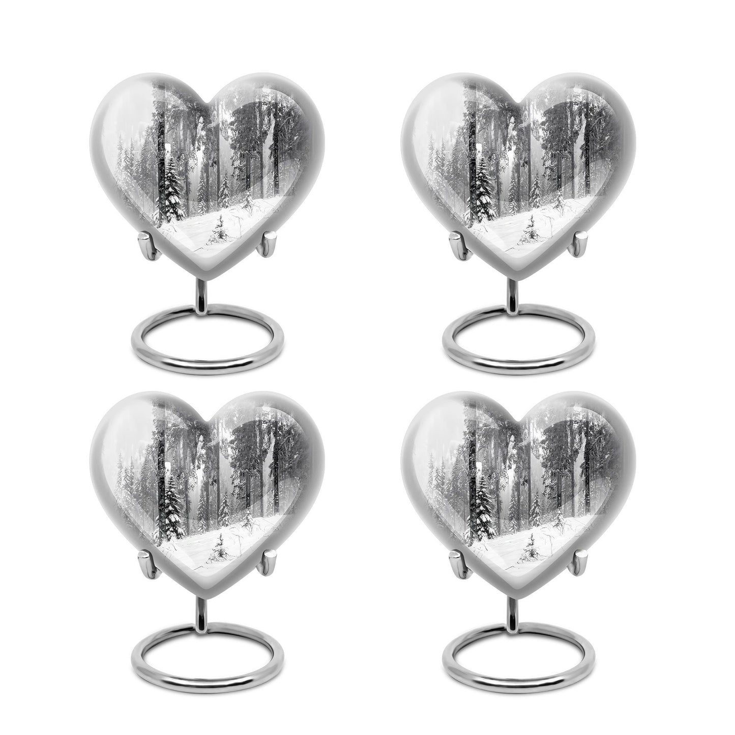 heart snowflakes urn