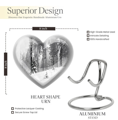 heart snowflakes urn