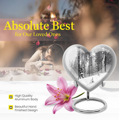 heart snowflakes urn