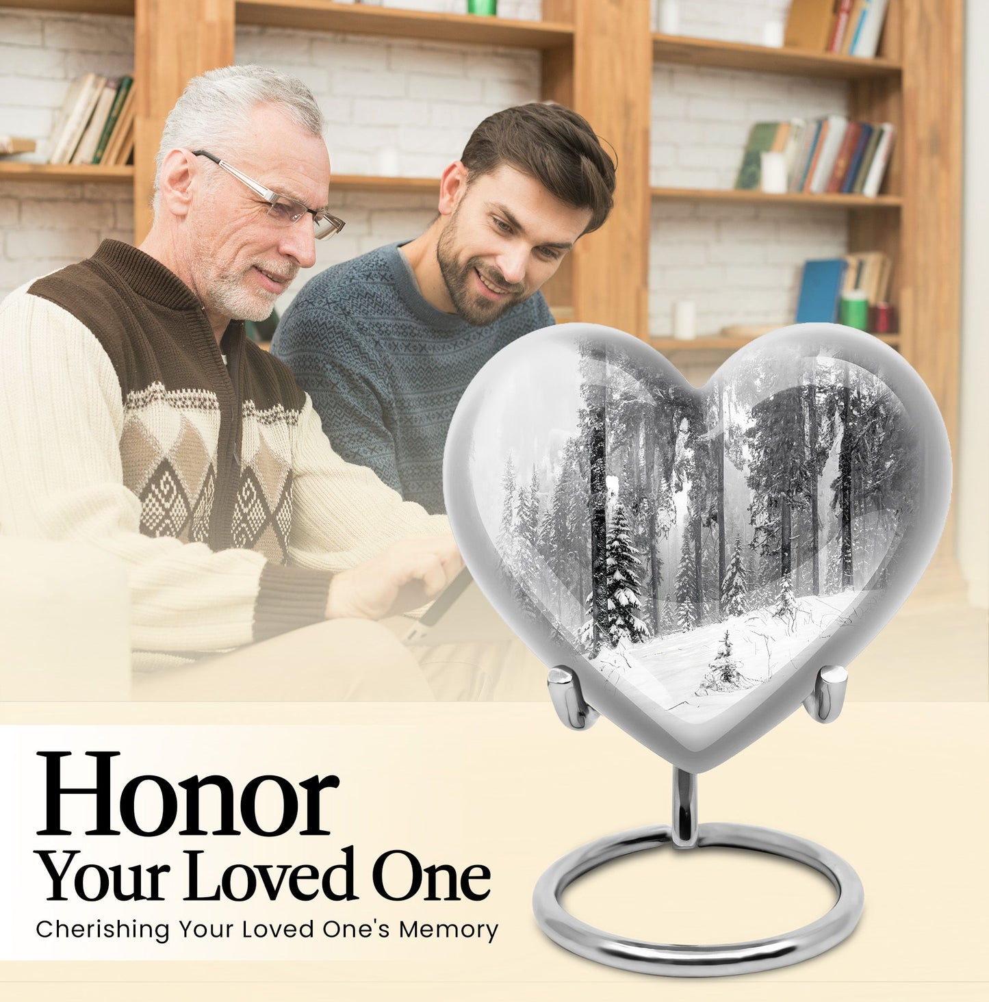 heart snowflakes urn